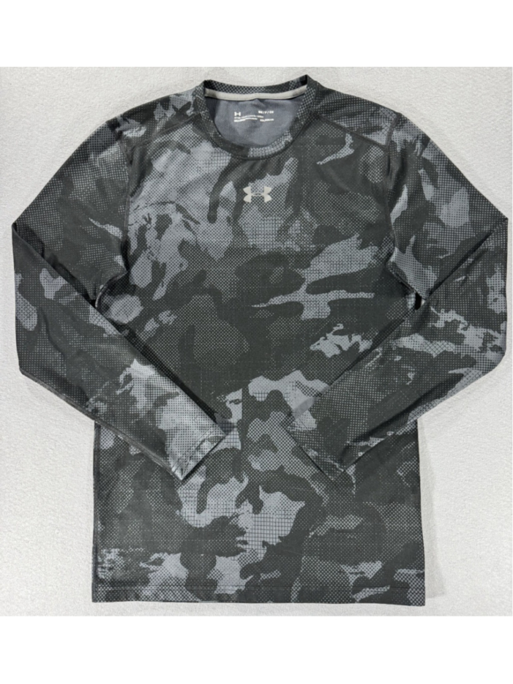 Under Armour ColdGear Infrared Camo Long Sleeve Compression Shirt Mens Small Gra